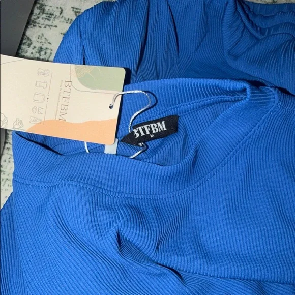 BTFBM 2 Piece Sets For Women Ribbed Matching Lounge Set - Picture 4 of 5